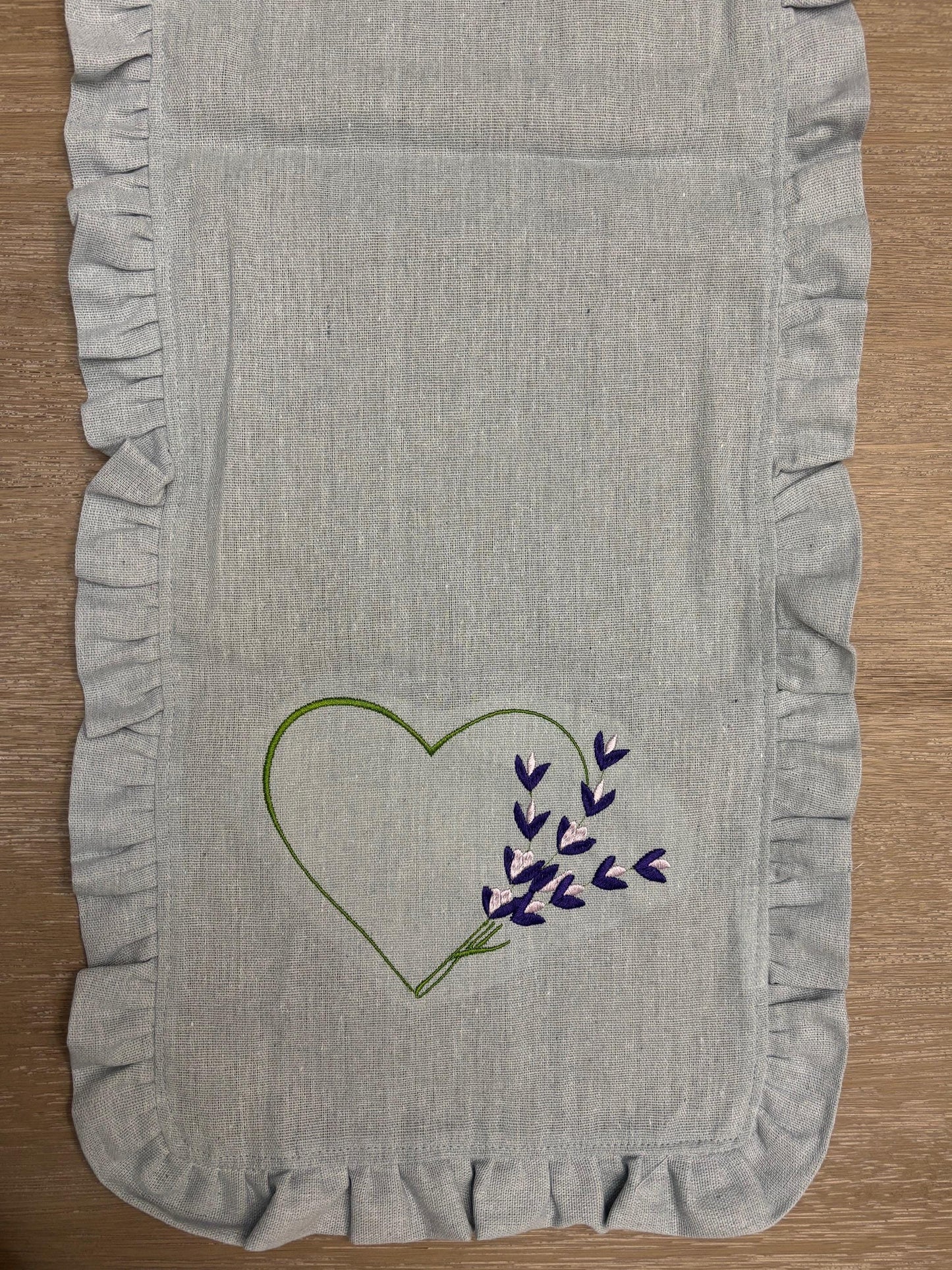 Blue Embroidered Table Runner, Table Runner, Blue Table Runner