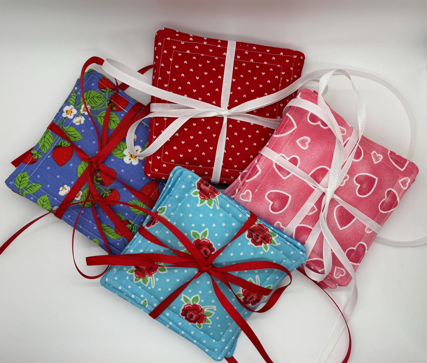 Quilted Fabric Drink Coasters - Set of 5 | Stylish Home Decor