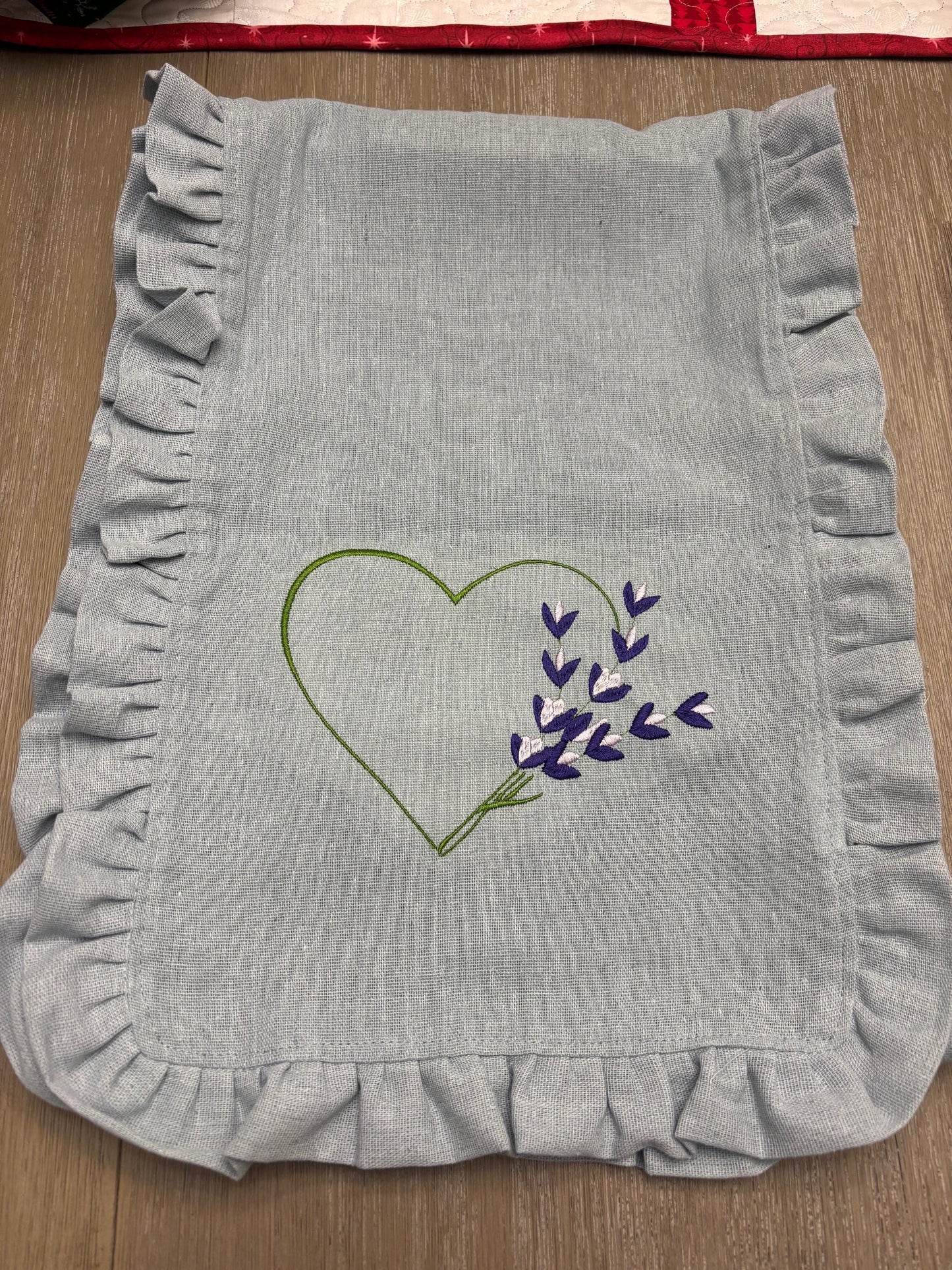 Blue Embroidered Table Runner, Table Runner, Blue Table Runner