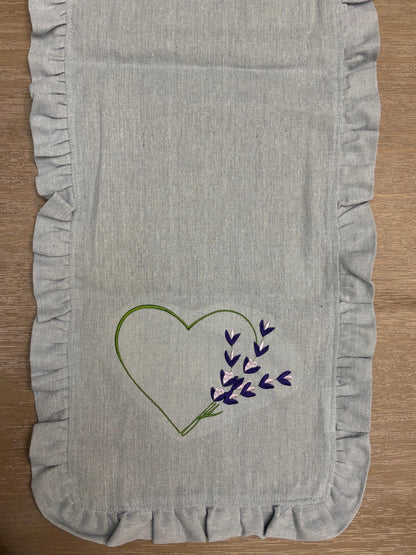 Blue Embroidered Table Runner, Table Runner, Blue Table Runner