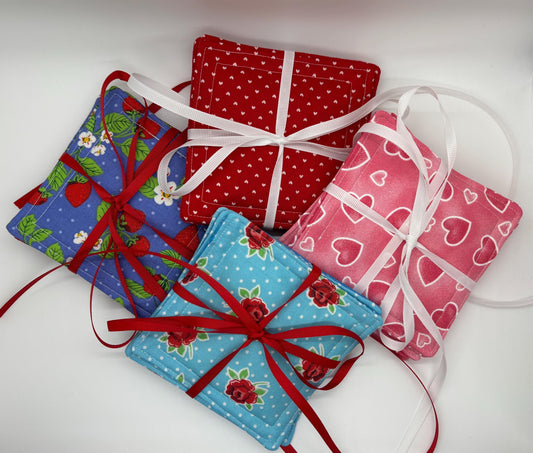 Quilted Fabric Drink Coasters - Set of 5 | Stylish Home Decor