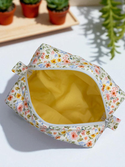 Quilted Zippered Boxy Pouch