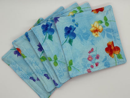 Drink Coasters -  Fabric Drink Coasters, Set of 5,  Home Decor