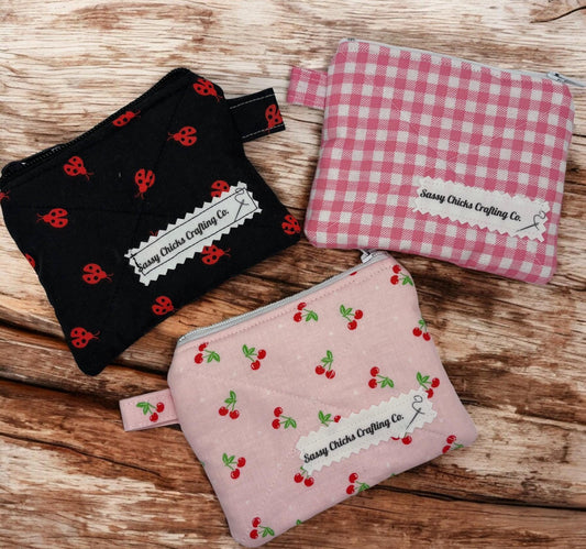 Zippered Coin Pouch | Cute and Compact Wallet for Coins, Keys or Cards | Perfect Gift for Her | Handmade & Unique Accessories