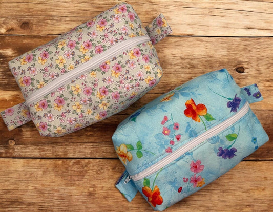 Boxy Zippered Makeup Bag, Travel Cosmetic Purse - Stylish Zippered Bag for Organization & Storage, Gifts for Her