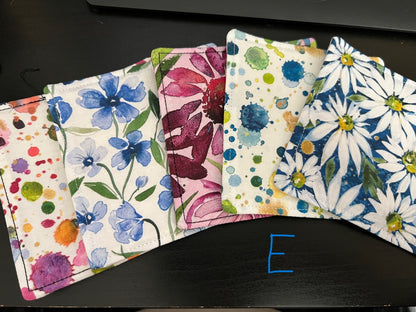 Fabric Coasters, Drink Coasters, Florals ( Multiple Bundles)