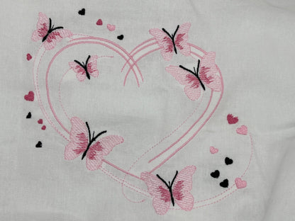 Tote Bag, Embroidered Tote Bag, Shoulder Bag, Tote, Bag- Pink Butterflies