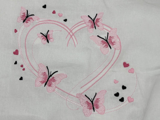 Tote Bag, Embroidered Tote Bag, Shoulder Bag, Tote, Bag- Pink Butterflies
