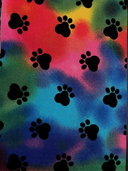 Stethoscope Cover, Stethoscope sleeve, Reusable Stethoscope Cover, Rainbow Tie Dye Paw Prints (Limited)