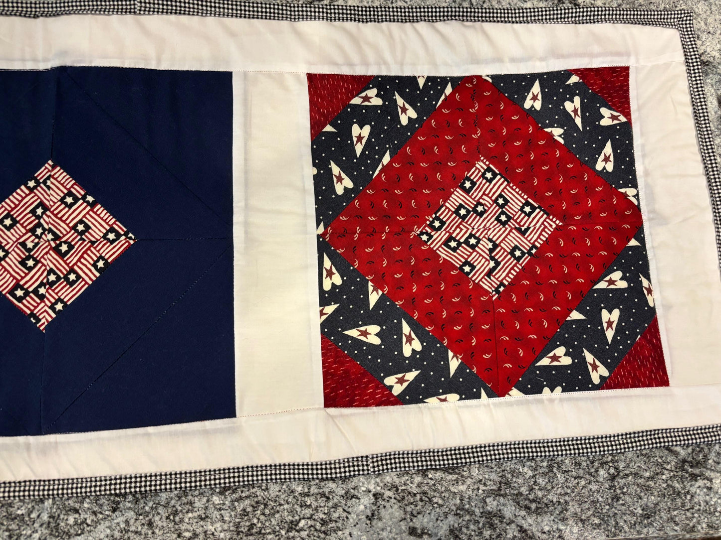 Patriotic Table Runner 41" – American Flag Decor for 4th of July, Memorial Day & Summer BBQ, Red White Blue Party Decoration