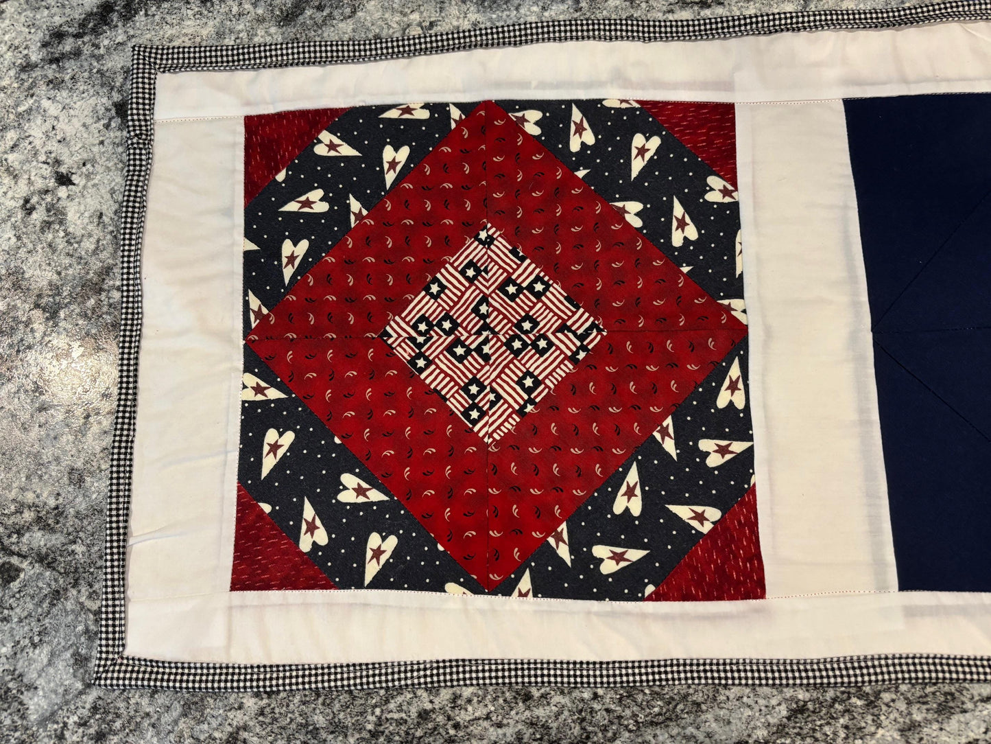 Patriotic Table Runner 41" – American Flag Decor for 4th of July, Memorial Day & Summer BBQ, Red White Blue Party Decoration