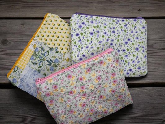 Zippered Flat Bottom Pouch - Durable Makeup Bag, Travel Organizer, Cute Storage Case for Cosmetics & Accessories