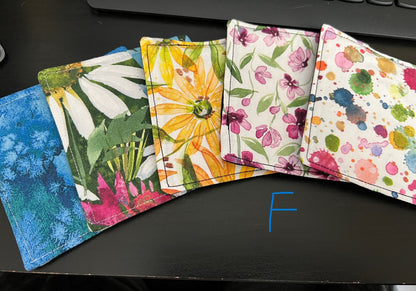 Fabric Coasters, Drink Coasters, Florals ( Multiple Bundles)
