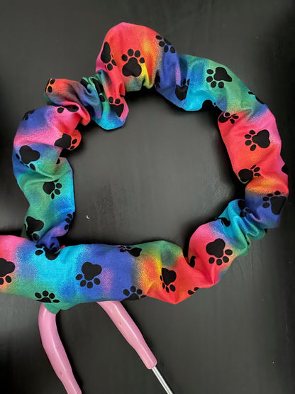 Stethoscope Cover, Stethoscope sleeve, Reusable Stethoscope Cover, Rainbow Tie Dye Paw Prints (Limited)