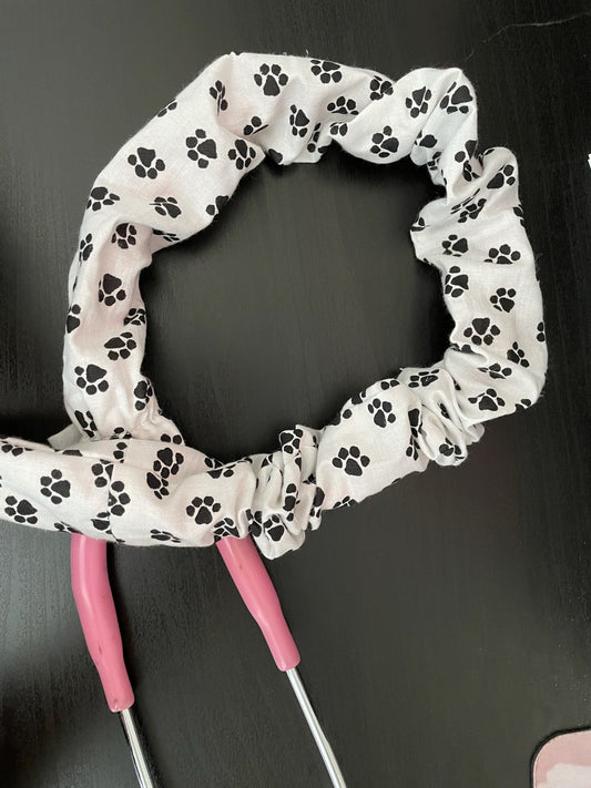 Stethoscope Cover, Stethoscope sleeve,  Reusable Stethoscope Cover, Black and White Paw Prints