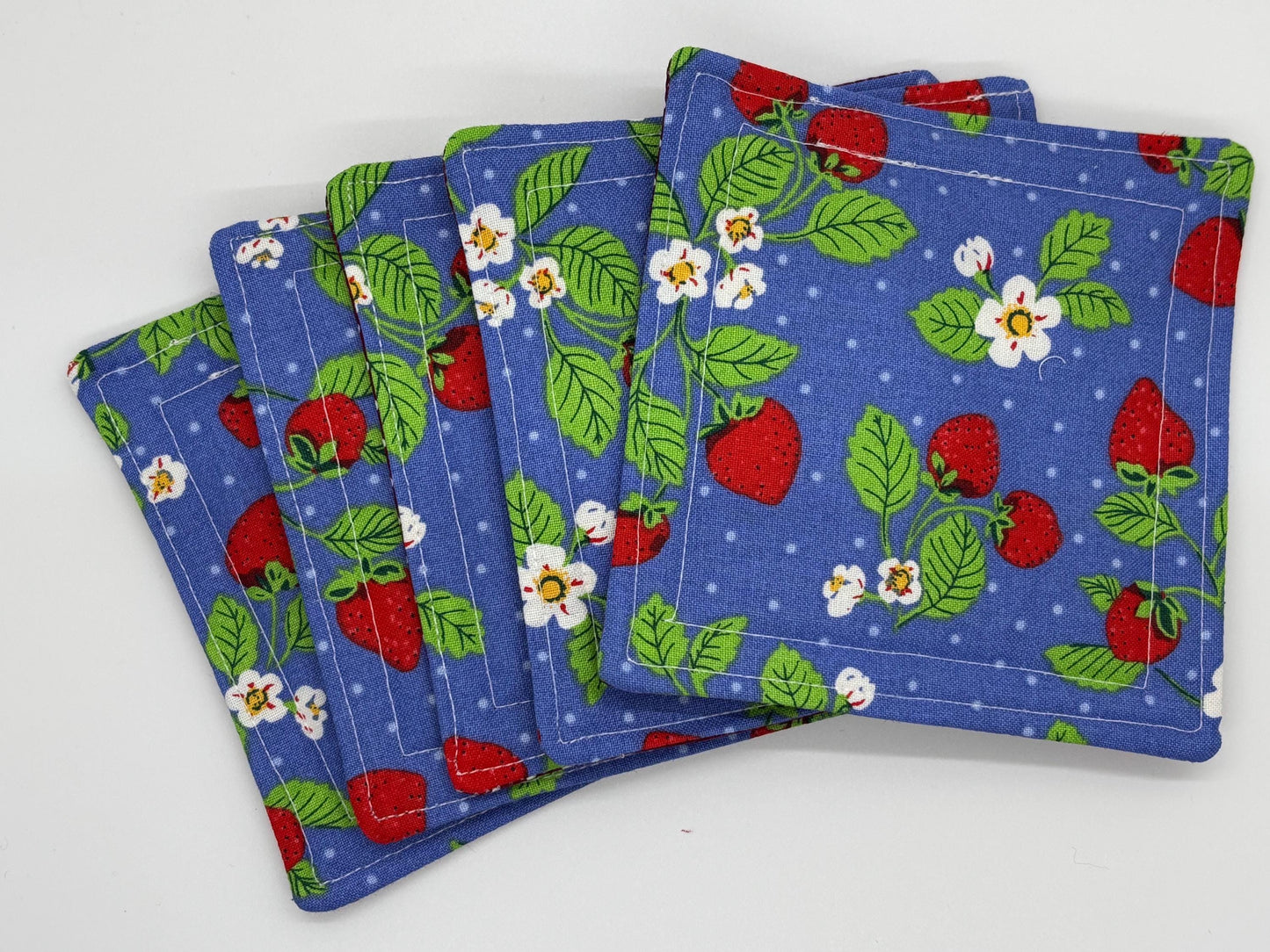 Quilted Fabric Drink Coasters - Set of 5 | Stylish Home Decor