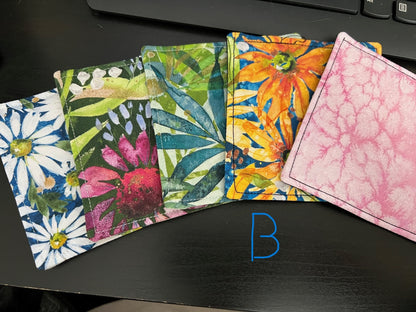 Fabric Coasters, Drink Coasters, Florals ( Multiple Bundles)