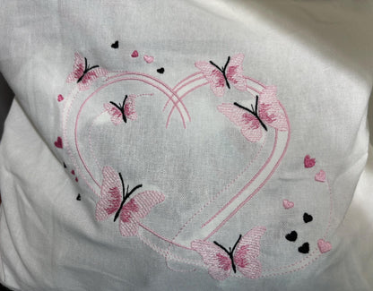 Tote Bag, Embroidered Tote Bag, Shoulder Bag, Tote, Bag- Pink Butterflies
