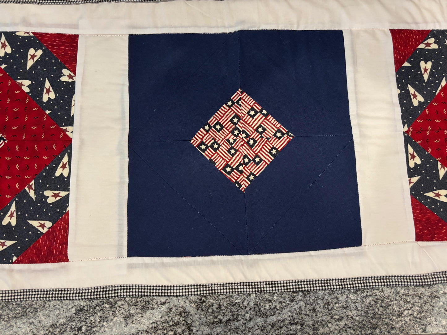 Patriotic Table Runner 41" – American Flag Decor for 4th of July, Memorial Day & Summer BBQ, Red White Blue Party Decoration