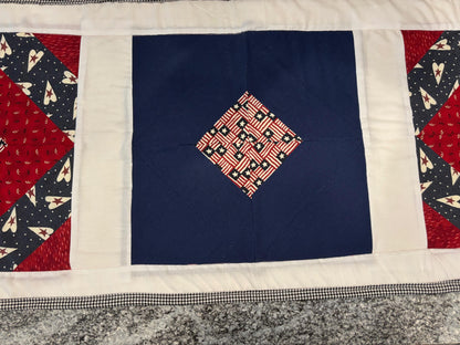 Patriotic Table Runner 41" – American Flag Decor for 4th of July, Memorial Day & Summer BBQ, Red White Blue Party Decoration