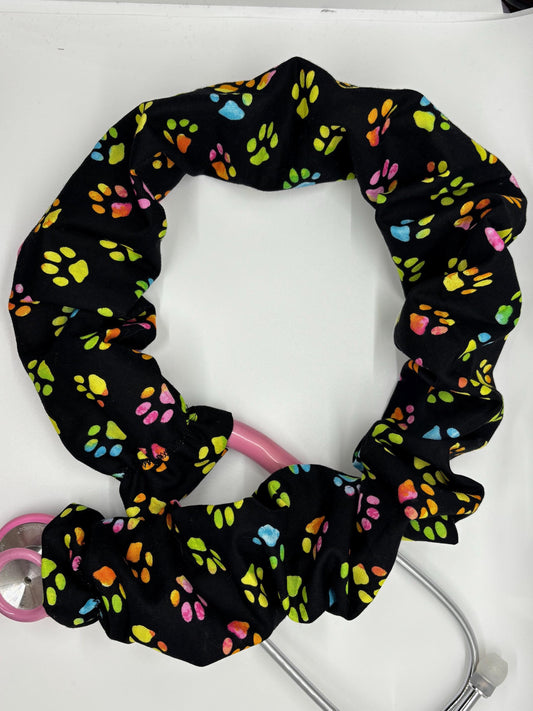 Stethoscope Cover - Bright Tie Dye Paws Sleeve for Nurses/ Medical Students | Cute & Functional Stethoscope Accessory (Limited)