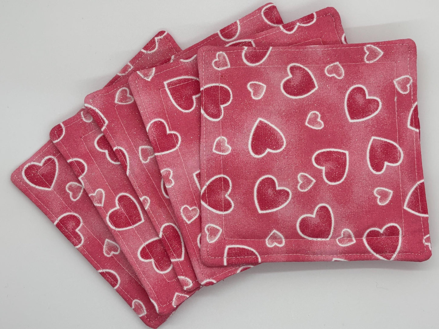 Quilted Fabric Drink Coasters - Set of 5 | Stylish Home Decor