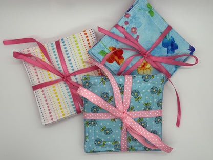 Drink Coasters -  Fabric Drink Coasters, Set of 5,  Home Decor