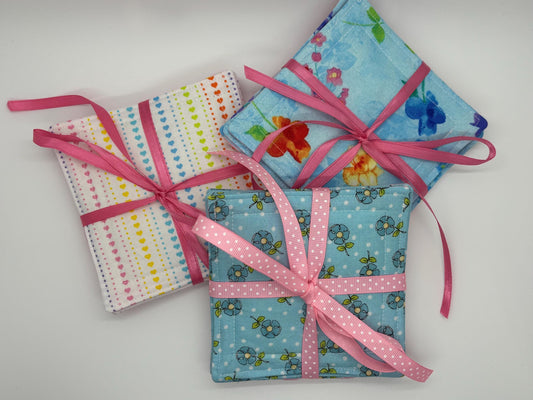 Drink Coasters -  Fabric Drink Coasters, Set of 5,  Home Decor