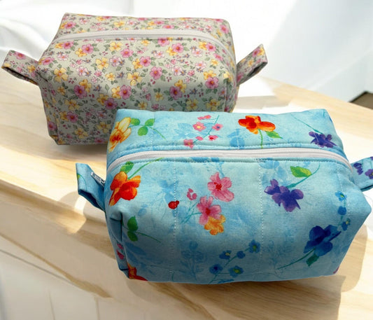 Boxy Zippered Makeup Bag, Travel Cosmetic Purse - Stylish Zippered Bag for Organization & Storage, Gifts for Her