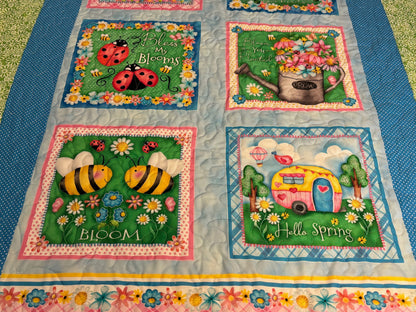 Quilt - Baby Quilt, Spring Throw & Lap Quilt, Soft Cozy Blanket for Nursery or Living Room Décor, Perfect Gift for New Parents