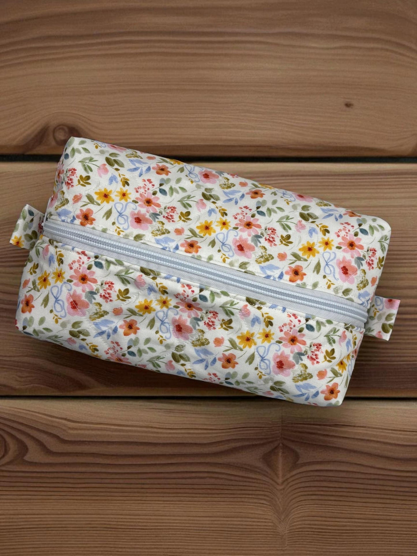Quilted Zippered Boxy Pouch