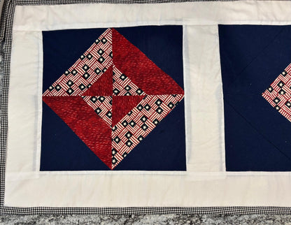 Patriotic Table Runner 41" – American Flag Decor for 4th of July, Memorial Day & Summer BBQ, Red White Blue Party Decoration