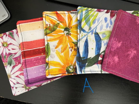 Fabric Coasters, Drink Coasters, Florals ( Multiple Bundles)