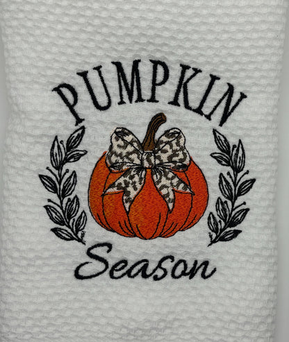 Towel - Embroidered  for Fall, Pumpkin Season Decor, Gift for Hostess, Rustic Home Accessories