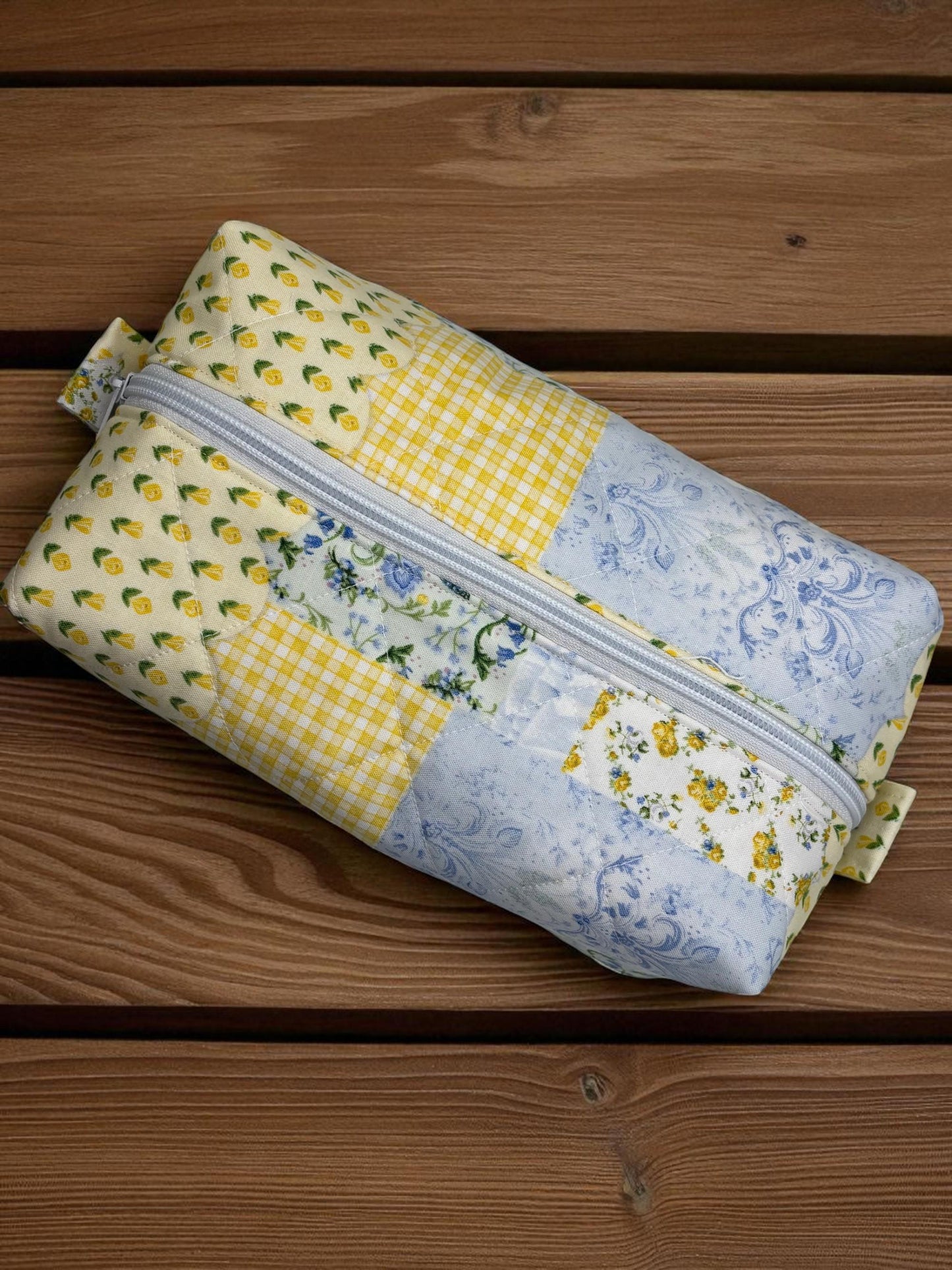 Quilted Zippered Boxy Pouch