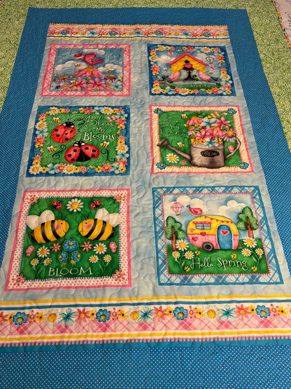 Quilt - Baby Quilt, Spring Throw & Lap Quilt, Soft Cozy Blanket for Nursery or Living Room Décor, Perfect Gift for New Parents